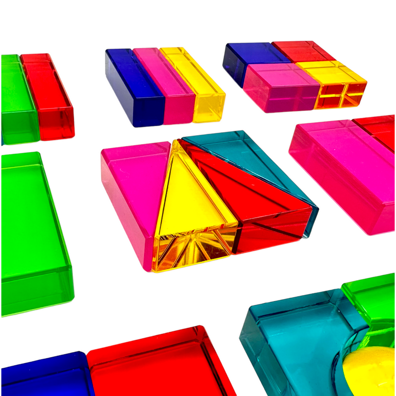 Acrylic Cubes Building Blocks Rainbow Stone Crystal Sensory Translucent  Stacking Toys for Children Strip Blocks Lucent Cubes 5cm