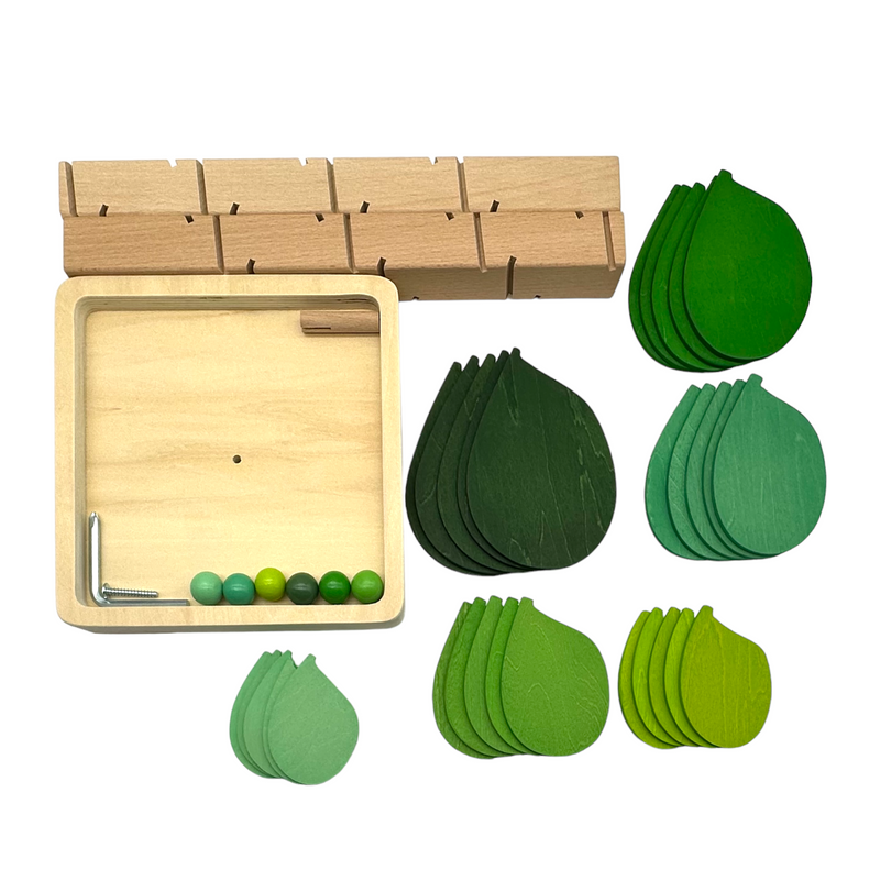 **Bundle Deal**NEW Large Green Marble Tree with 12 Wooden Balls in Primary Rainbow Colors Set