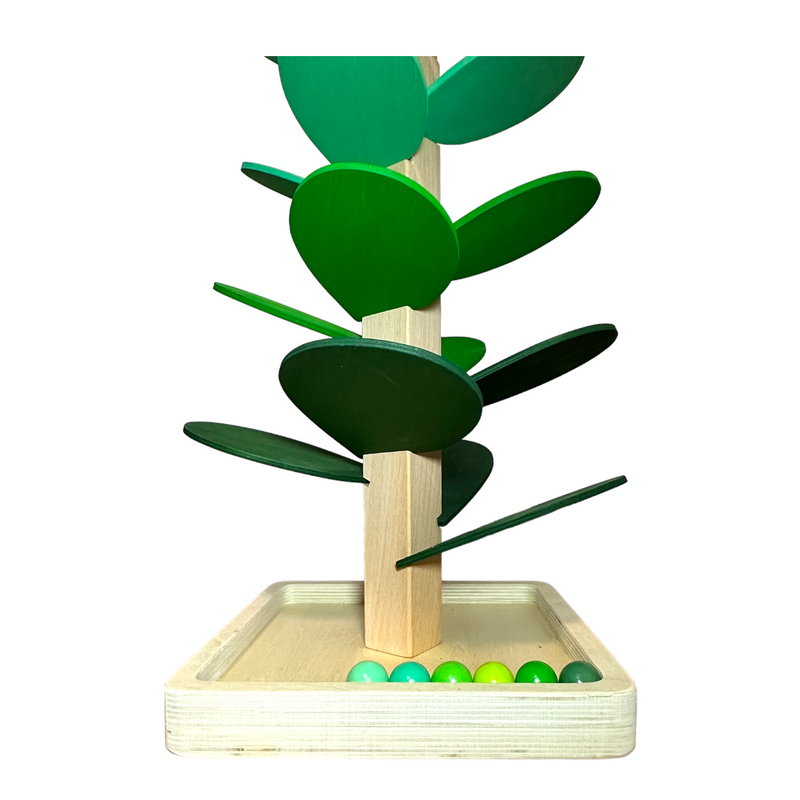 **Bundle Deal**NEW Large Green Marble Tree with 12 Wooden Balls in Primary Rainbow Colors Set