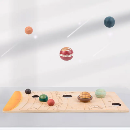 Wooden Solar System with 8 Planets 3-D Model Puzzle Set