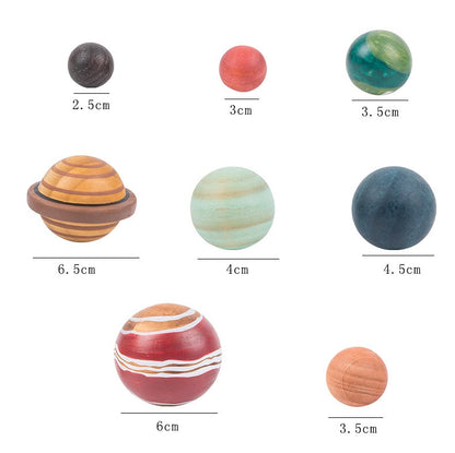 Wooden Solar System with 8 Planets 3-D Model Puzzle Set