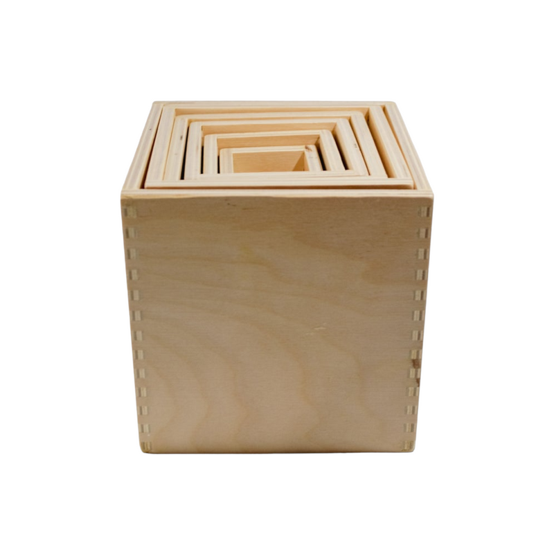 6 Pcs Natural Wooden Nesting Box Set