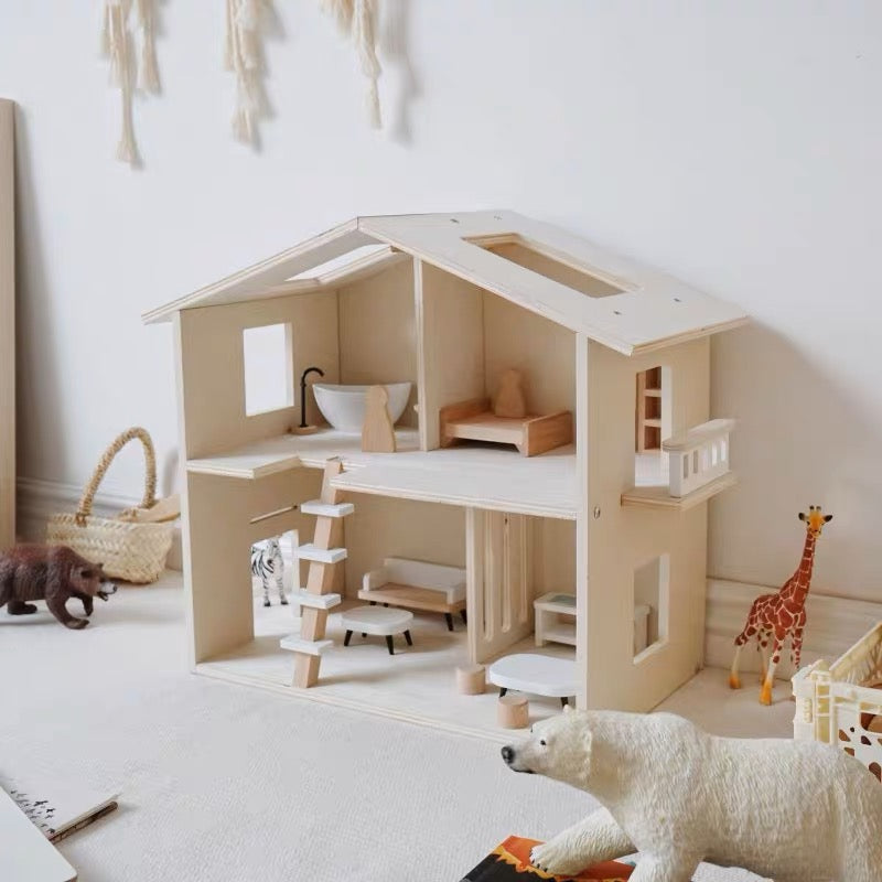 Wooden Dollhouse Furniture Toy Pretend Play Set