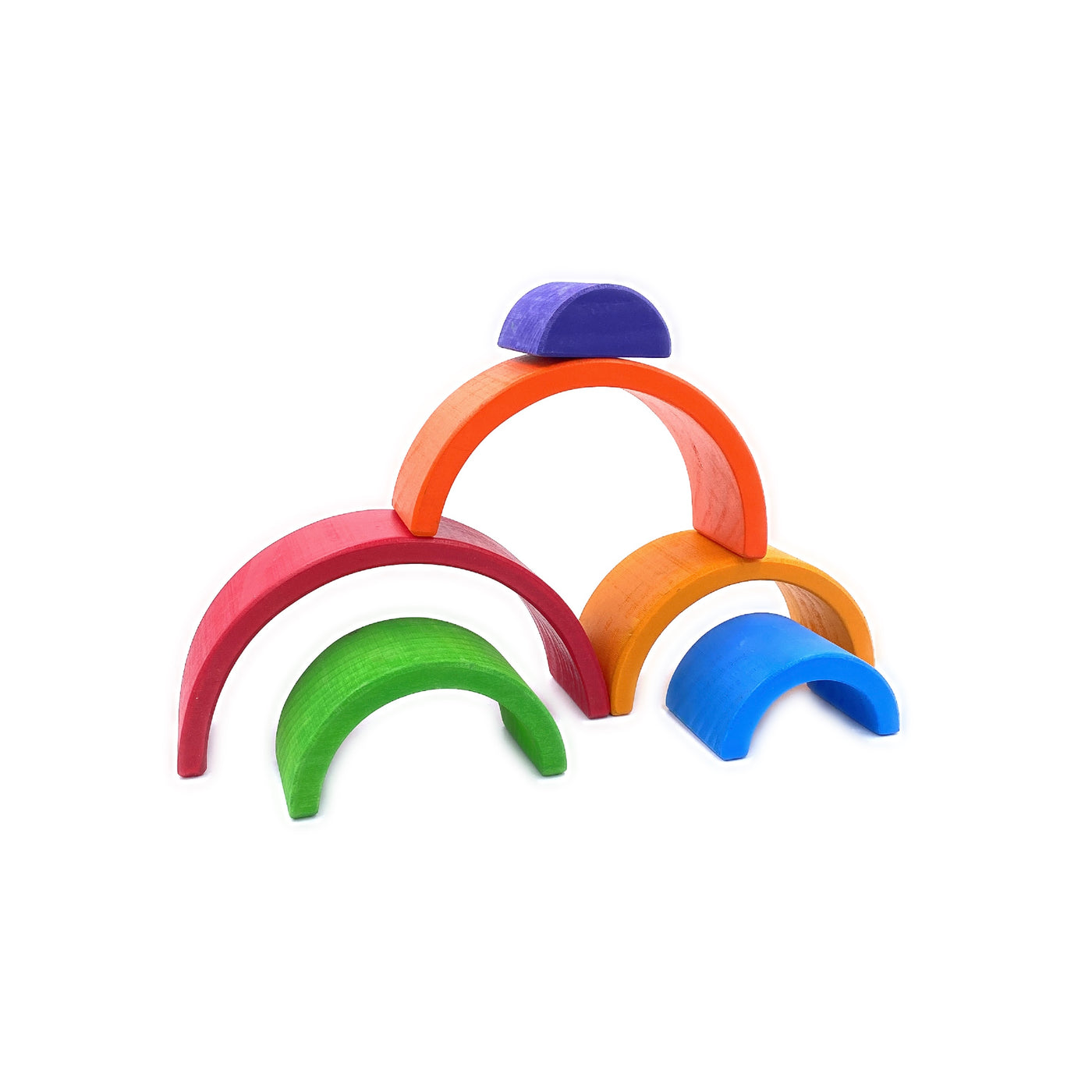 6 Pcs Small Rainbow Stacking Blocks in Primary Colors – Green Elephant ...