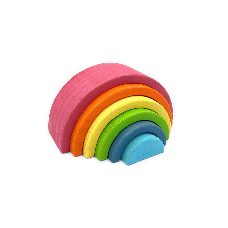 6 Pcs Small Rainbow Stacking Blocks in Pastel/Macaron Colors